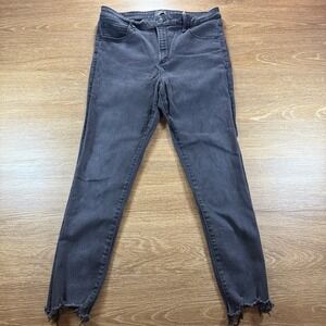 Abercrombie & Fitch Simone High Rise Ankle Jeans Women's 32 Black Raw Hem